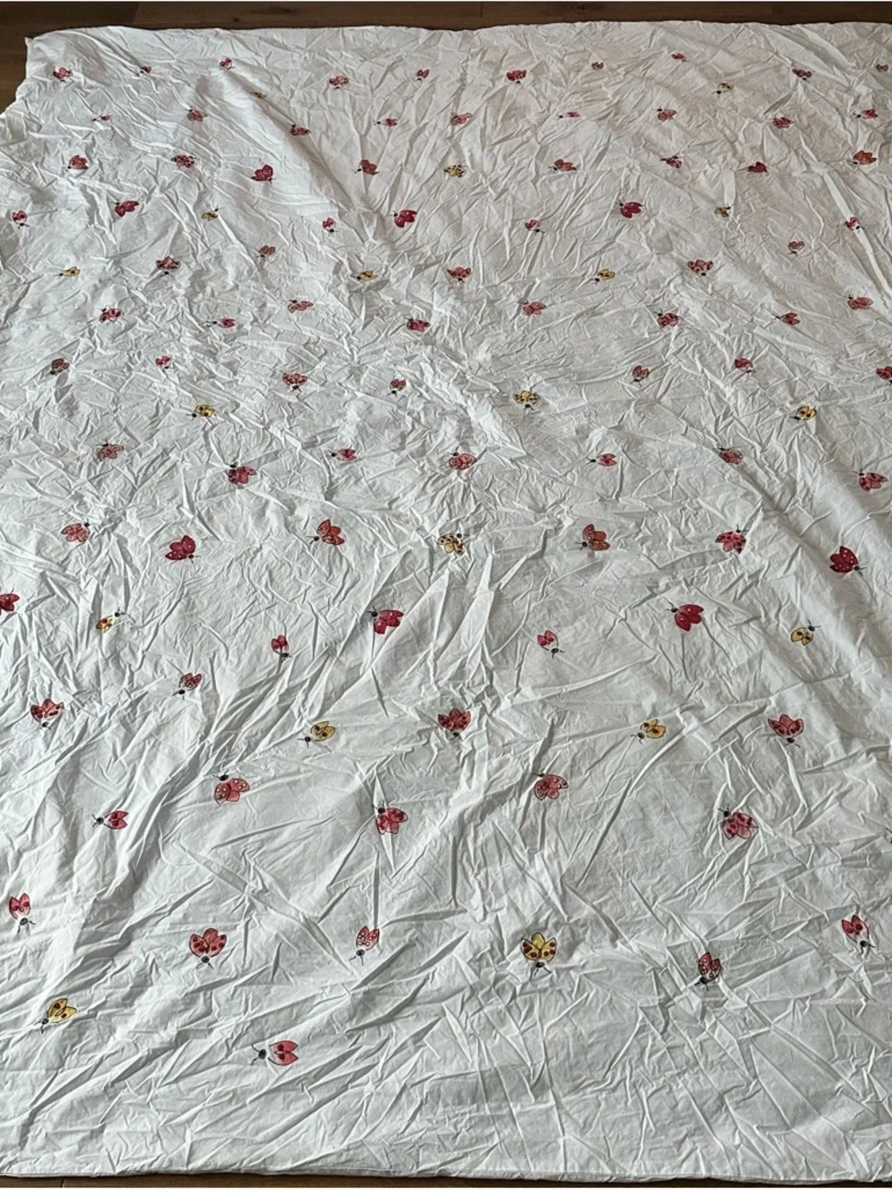 Pottery Barn 100% Cotton King Duvet Cover Embroidered Bugs Print